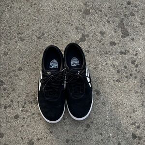 Men's Black Suede Lakai Skate Sneakers with White Accent